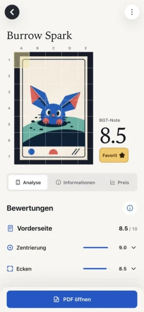 BGT-Bericht in der App mit Karte, Schätzung und Zustandsbewertungen